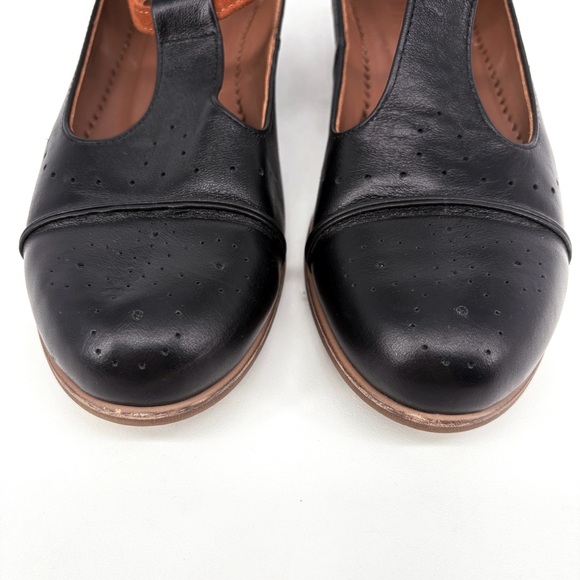 JULIA BO | Leather Mary Jane Brogues Shoes in Black | Sz 8 - Picture 6 of 16